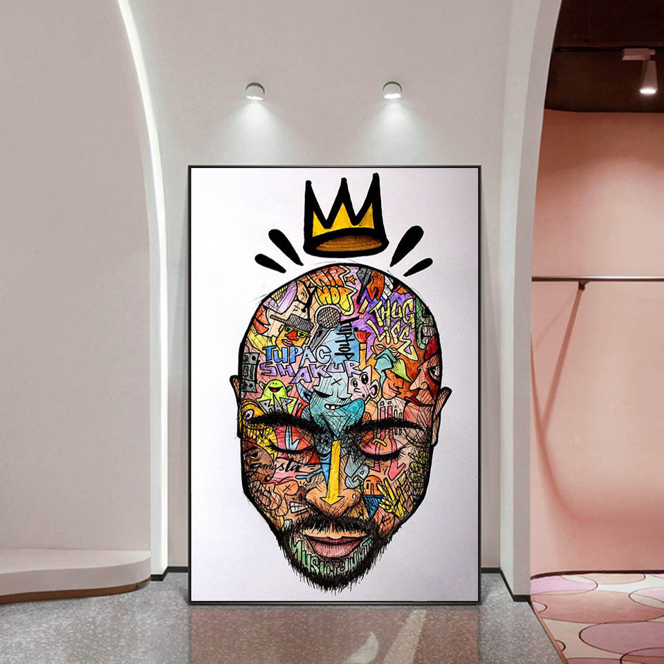 Graffiti Art Portrait Abstract Rapper Wall Art Poster