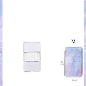 Color Empty Palette Case Tins Box Paint Storage Iron Box with 24 Half Pans For Watercolor Paints Painting Art Supplies